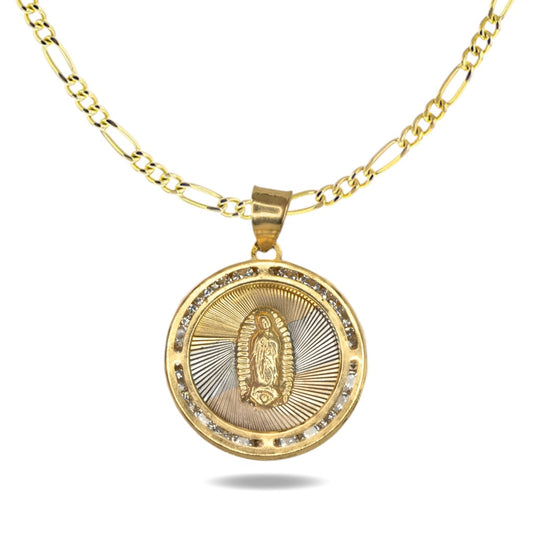 Collar con Virgencita Circular Grande