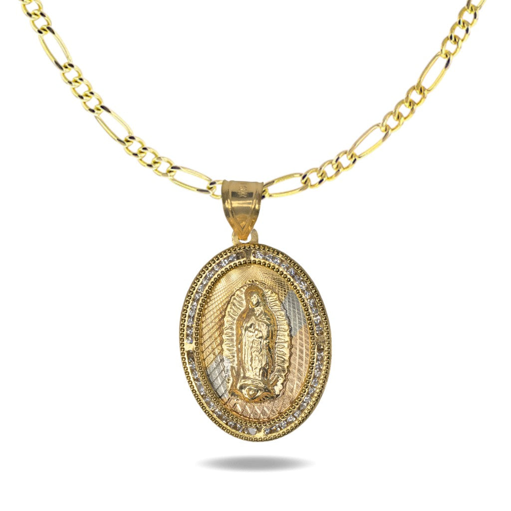 Collar con Virgencita Ovalada Jumbo